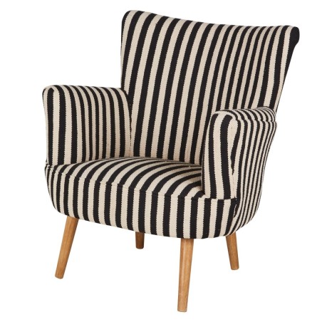 Fauteuil rayures noir et blanc