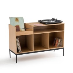 Meuble platine vinyle bois et métal Compo