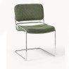 Chaise cantilever en velours côtelé vert Don