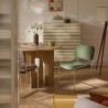 Chaise cantilever en velours côtelé vert Don