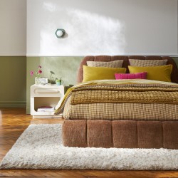 Lit années 70 velours côtelé